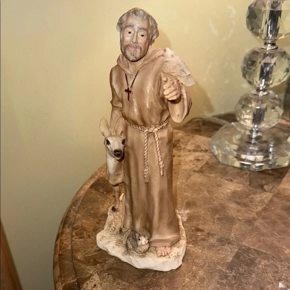 Italian Vintage Saint Francis of Assisi Castagna   Sculpture 1989 - Picture 4 of 13